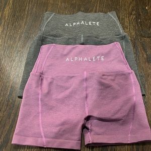 Alphalete Seamless Shorts (Grey and Purple)